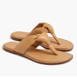 NWT J Crew Factory Knotted thong sandals, Size 7M Light Camel